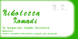 nikoletta komadi business card
